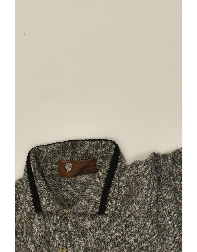 ROCCOBAROCCO Mens Polo Neck Jumper Sweater XL Grey Flecked | Vintage Roccobarocco | Thrift | Second-Hand Roccobarocco | Used Clothing | Messina Hembry 
