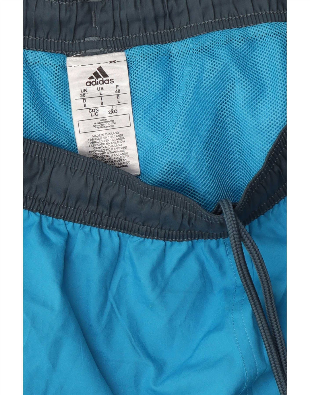 Adidas Mens Graphic Sport Shorts Large Blue Colourblock Polyester