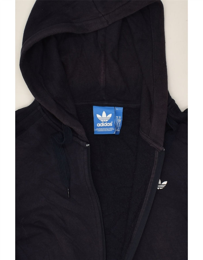 ADIDAS Mens Zip Hoodie Sweater Medium Navy Blue Cotton | Vintage Adidas | Thrift | Second-Hand Adidas | Used Clothing | Messina Hembry 