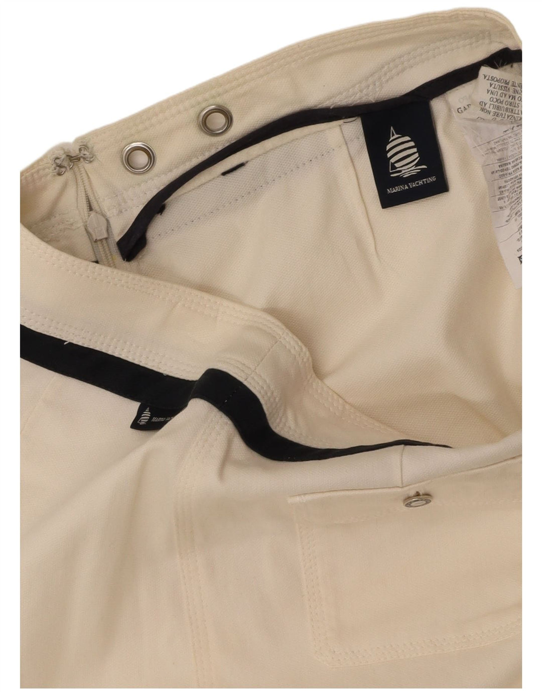 MARINA YACHTING Womens Pencil Skirt W30 Medium Off White Cotton