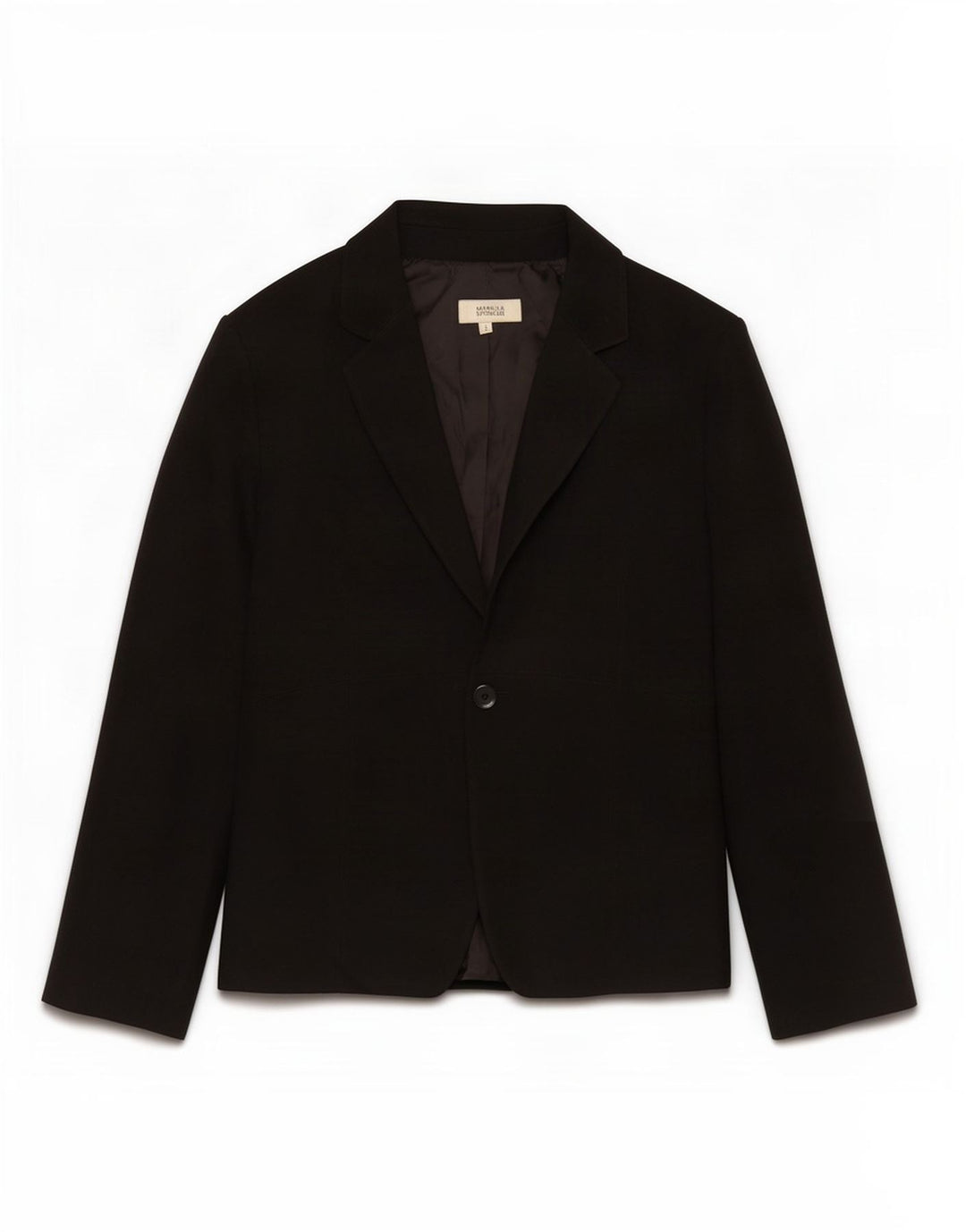 Marks & Spencer Womens 1 Button Blazer Jacket UK 12 Medium Black Polyester