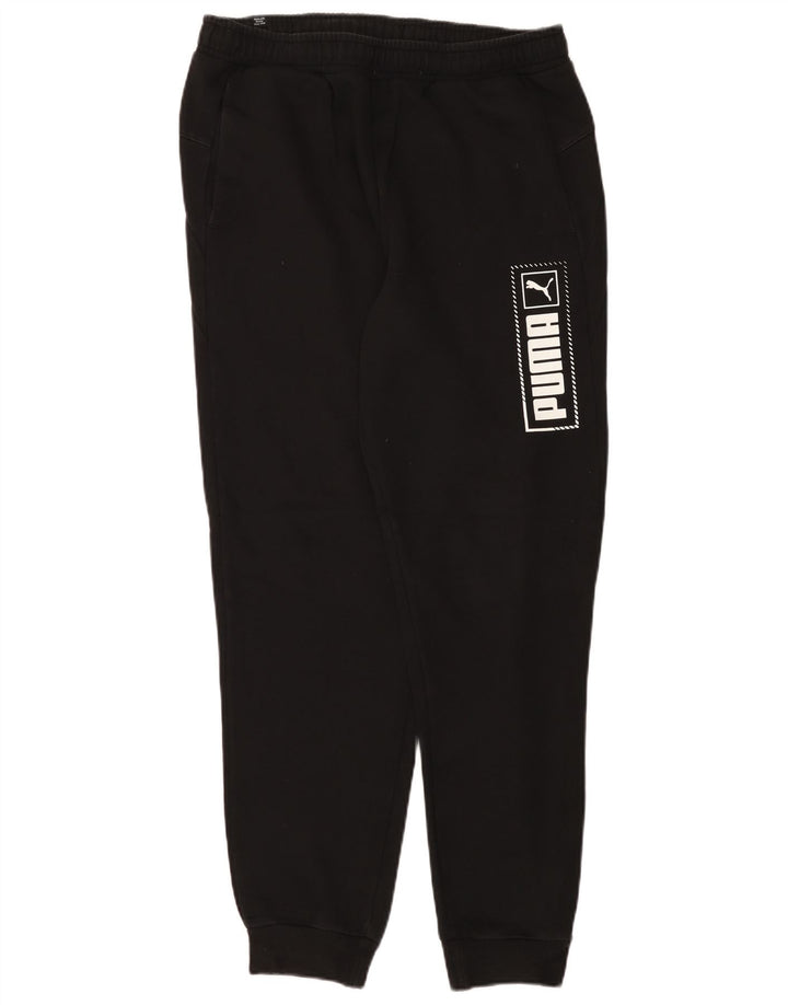PUMA Mens Graphic Tracksuit Trousers Joggers Large Black