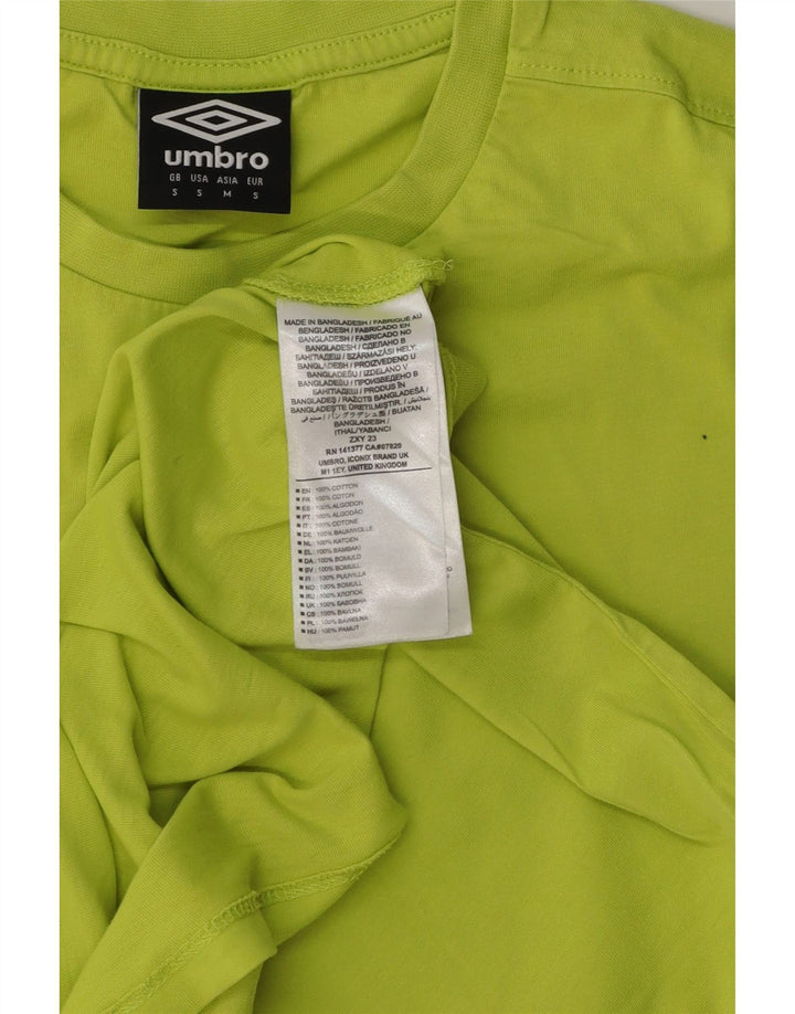 Umbro Mens Graphic T-Shirt Top Small Green Cotton