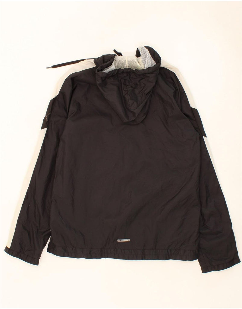PUMA Mens Hooded Rain Jacket UK 38 Medium Black Colourblock Polyester Vintage Puma and Second-Hand Puma from Messina Hembry 