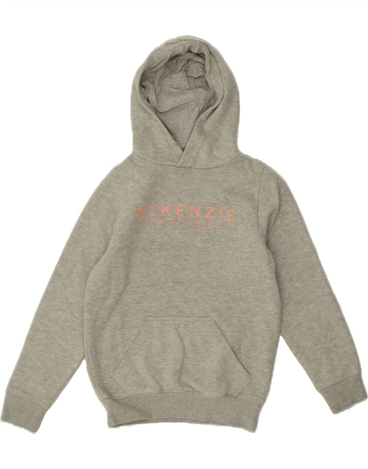 MCKENZIE Girls Graphic Hoodie Jumper 10-11 Years Grey Cotton Vintage Mckenzie and Second-Hand Mckenzie from Messina Hembry 