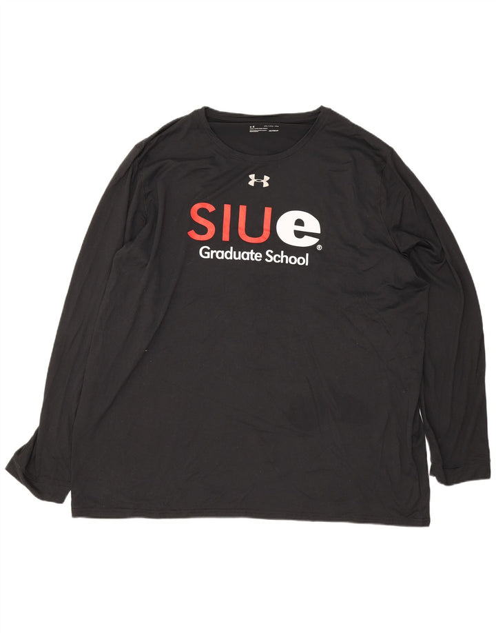 Under Armour Mens Heat Gear Graphic Top Long Sleeve 3XL Black Polyester