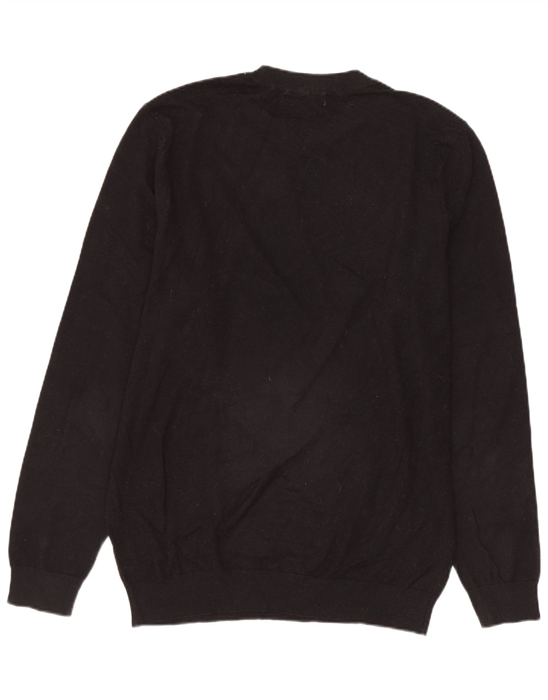 Zara Womens Crew Neck Jumper Sweater UK 14 Medium Black Viscose