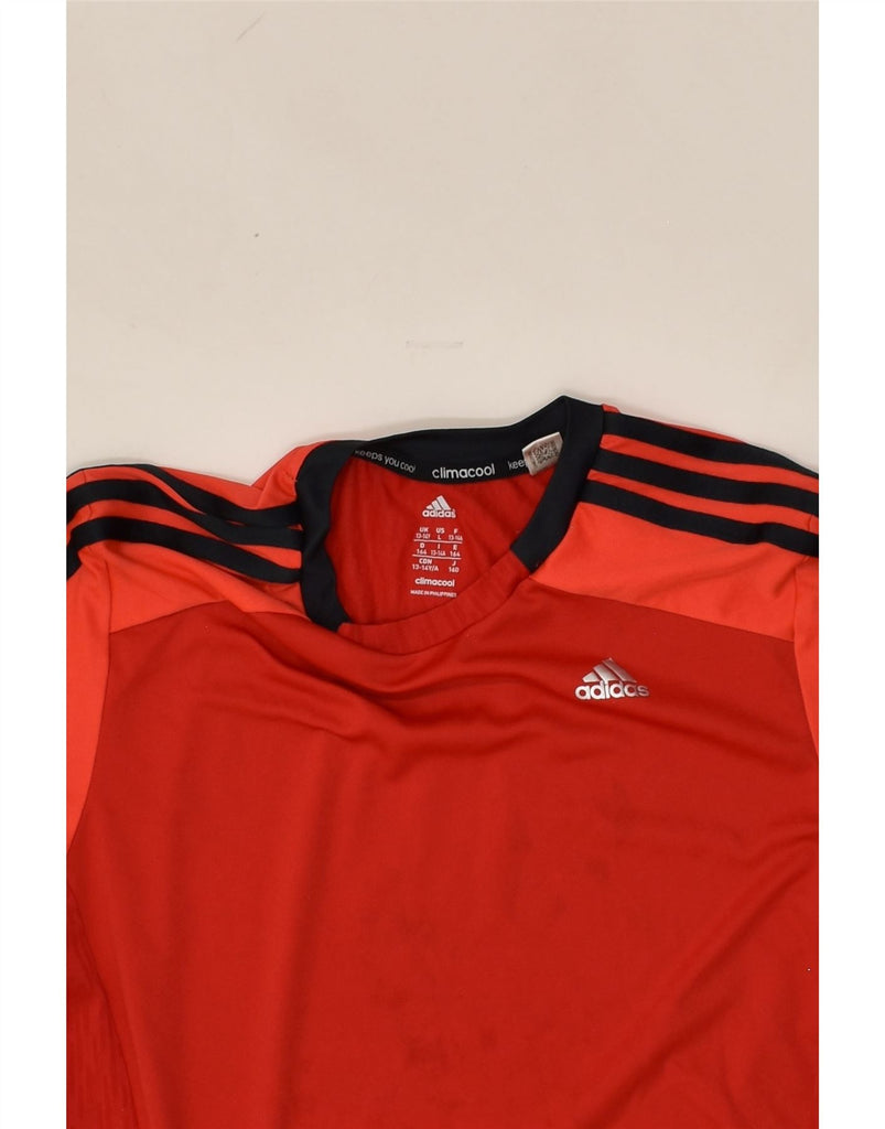 ADIDAS Boys Climacool T-Shirt Top 13-14 Years Red Polyester | Vintage Adidas | Thrift | Second-Hand Adidas | Used Clothing | Messina Hembry 