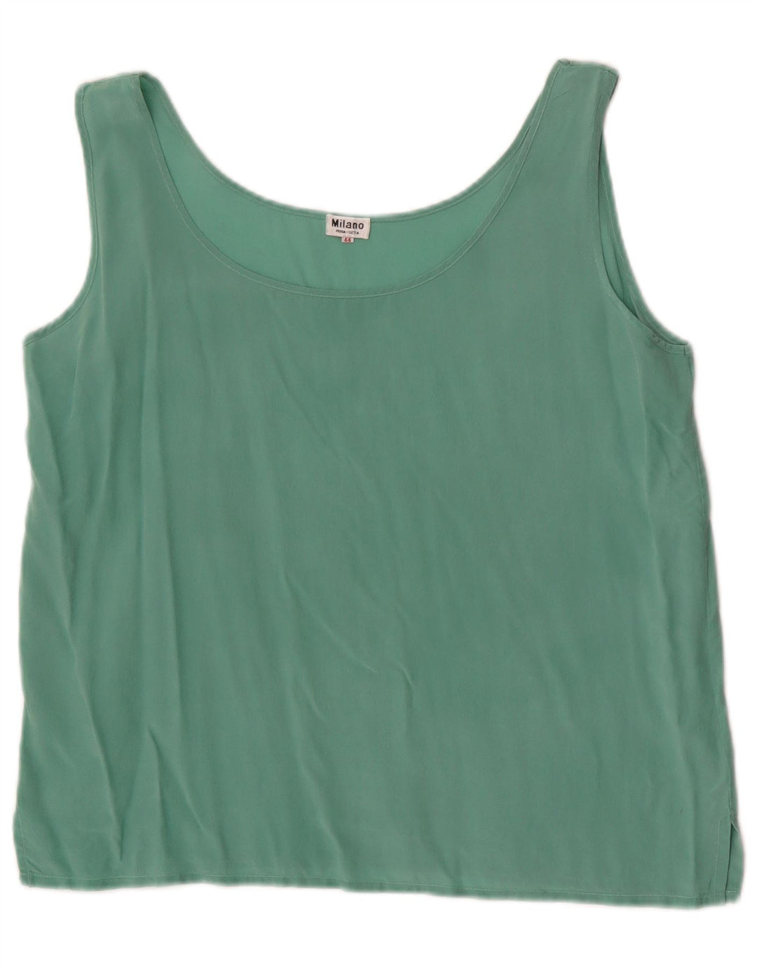 Vintage Womens Sleeveless Blouse Top IT 44 Medium Green Silk