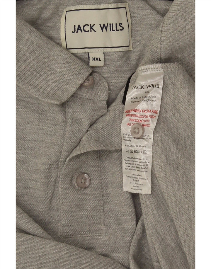 Jack Wills Mens Polo Shirt 2XL Grey Cotton