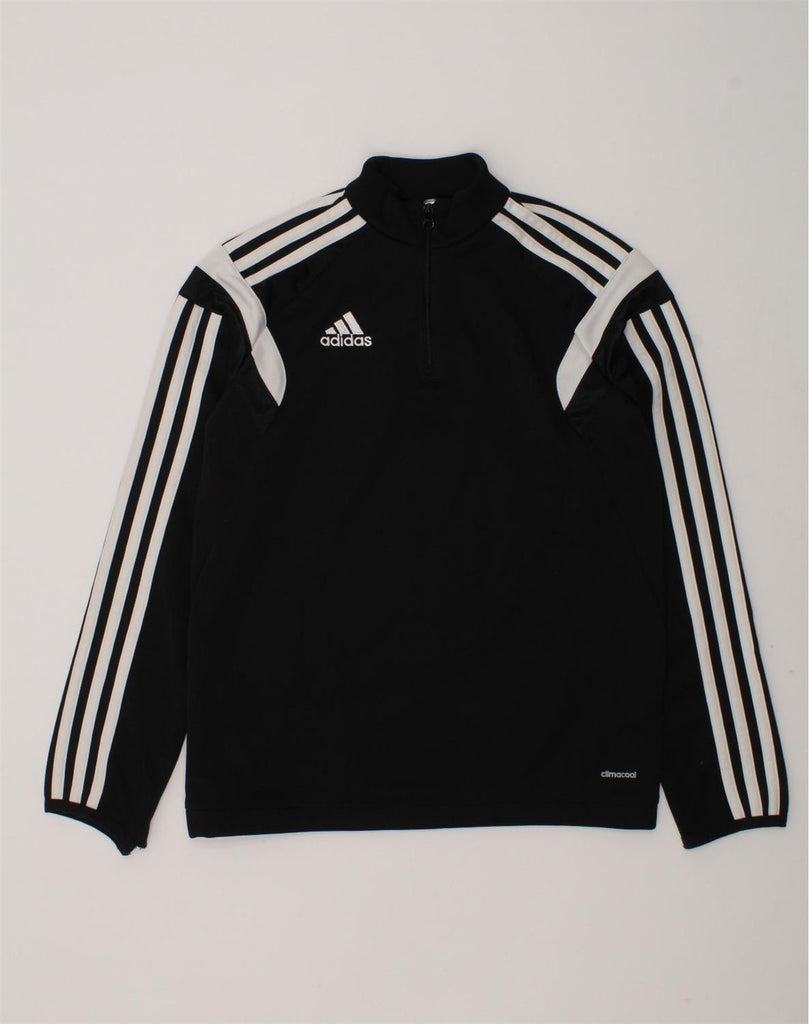 ADIDAS Boys Zip Neck Pullover Tracksuit Top 9-10 Years Medium  Black | Vintage Adidas | Thrift | Second-Hand Adidas | Used Clothing | Messina Hembry 