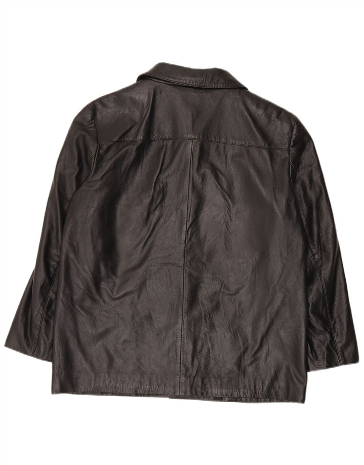 Vintage Womens Leather Jacket EU 42 Large Black