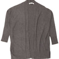 Zara Womens Oversized 3/4 Sleeve Open Cardigan Sweater UK 10 Small Grey