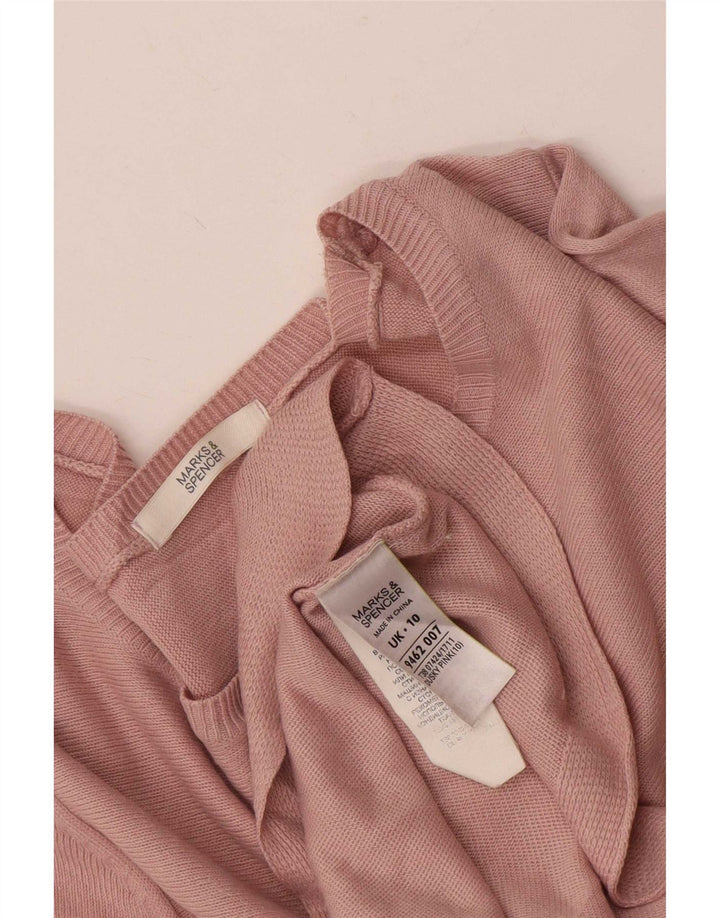 Marks & Spencer Womens Tunic Dress UK 10 Small Pink Acrylic