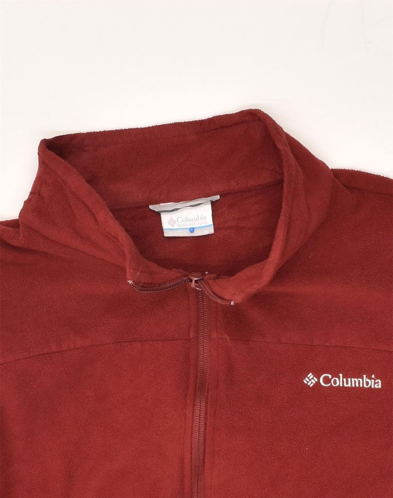 COLUMBIA Mens Fleece Jacket UK 42 XL Burgundy Polyester | Vintage Columbia | Thrift | Second-Hand Columbia | Used Clothing | Messina Hembry 