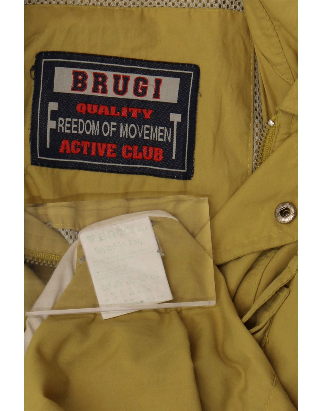 BRUGI Mens Loose Fit Utility Jacket UK 38 Medium Yellow Polyester