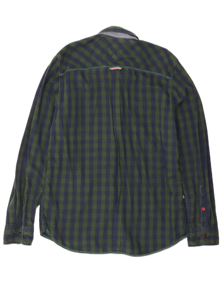 Tommy Hilfiger Mens Shirt XL Green Gingham Cotton