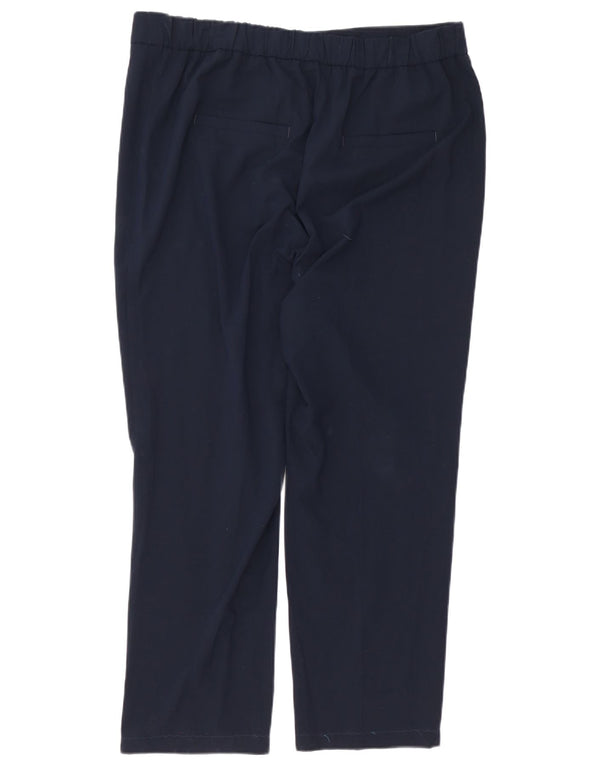 Marks & Spencer Womens Straight Casual Trousers UK 18 XL W40 L28 Navy Blue