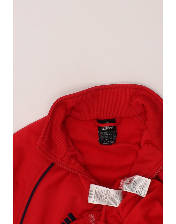 ADIDAS Boys Tracksuit Top Jacket 11-12 Years Red Polyester Vintage Adidas and Second-Hand Adidas from Messina Hembry 