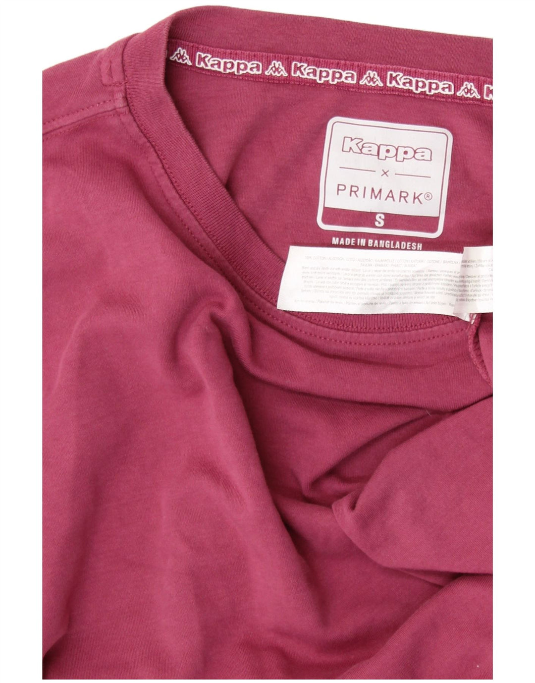 KAPPA Womens Crop Oversized Graphic T-Shirt Top UK 10 Small Burgundy