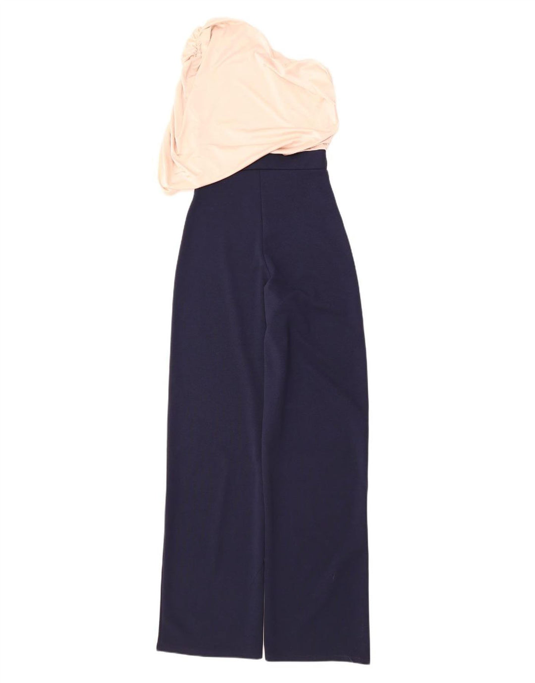 VINTAGE Womens One Shoulder Jumpsuit UK 8 Small  Navy Blue Colourblock