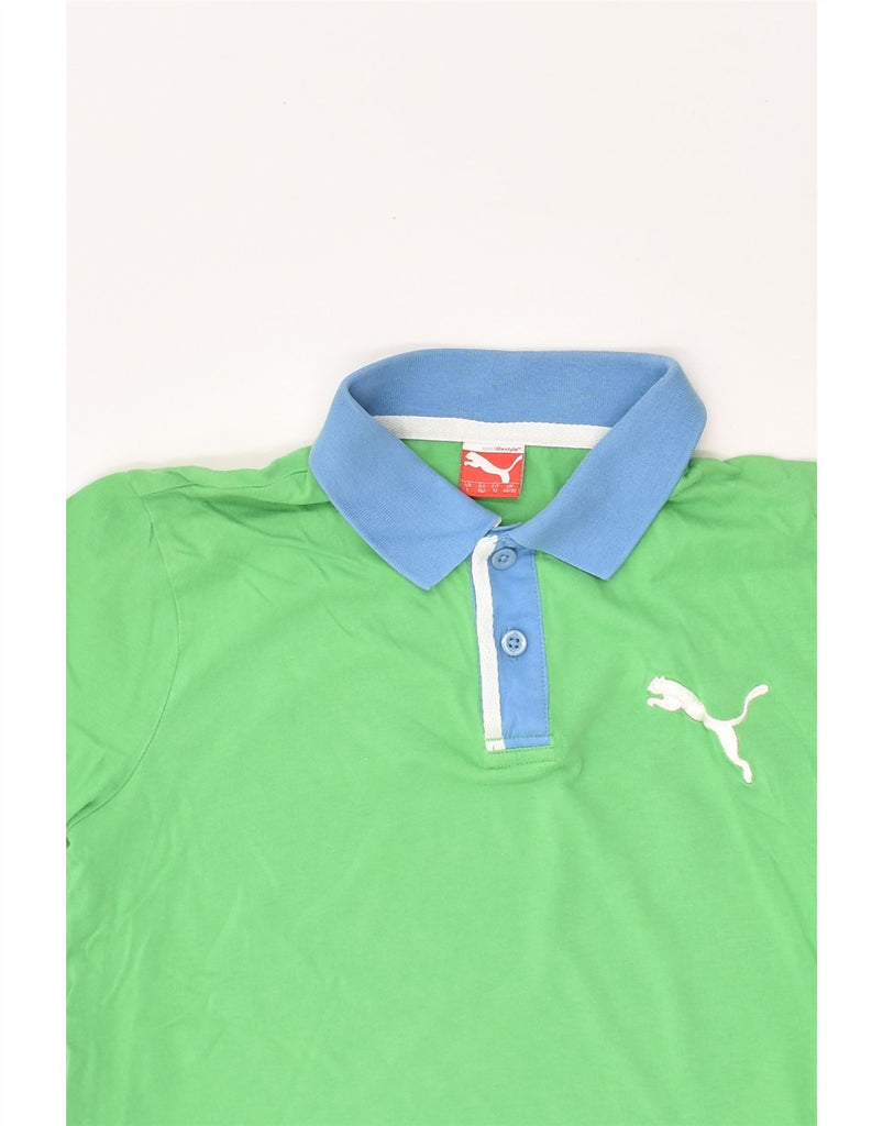 PUMA Boys Polo Shirt 11-12 Years Large Green | Vintage Puma | Thrift | Second-Hand Puma | Used Clothing | Messina Hembry 