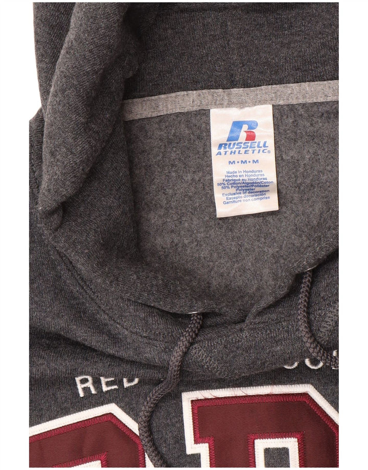 RUSSELL ATHLETIC Mens Graphic Hoodie Jumper Medium Grey Cotton
