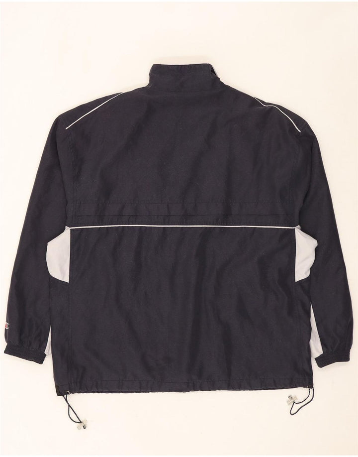 Champion Mens Tracksuit Top Jacket Large Navy Blue Colourblock Polyester