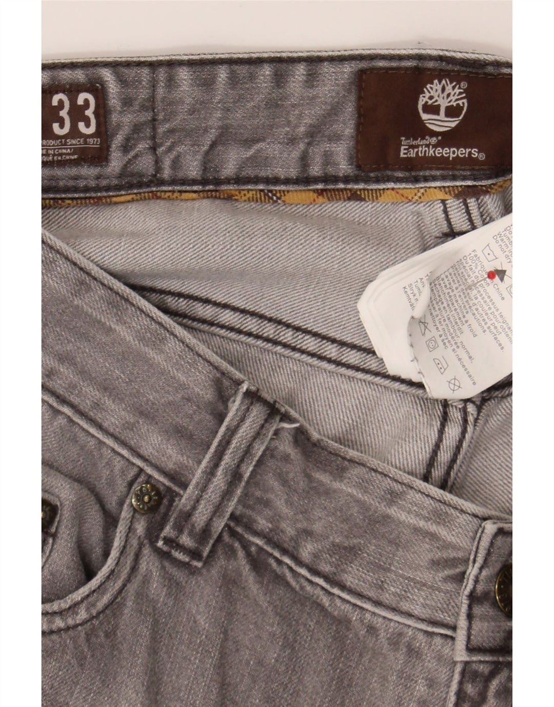 TIMBERLAND Mens Earthkeepers Straight Jeans W33 L27 Grey Cotton Vintage Timberland and Second-Hand Timberland from Messina Hembry 