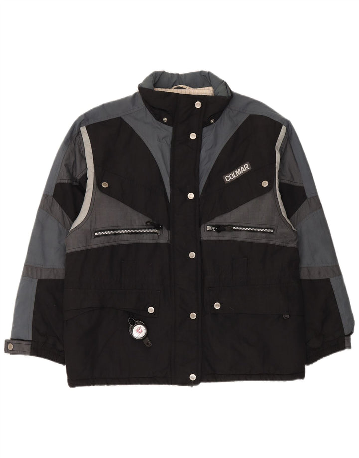 COLMAR Womens Oversized Ski Jacket IT 44 Small Black Colourblock Polyamide