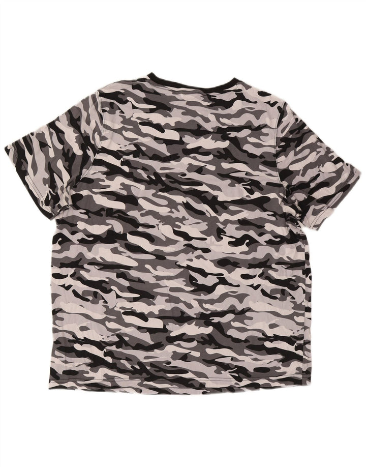 PUMA Mens T-Shirt Top 2XL Grey Camouflage Cotton