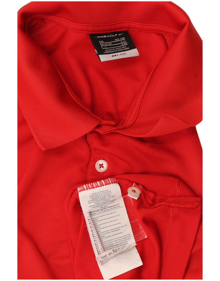 NIKE Mens Dri Fit Polo Shirt UK 47/48 2XL Red Polyester