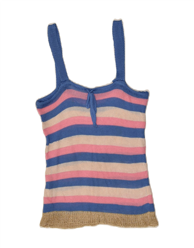 VINTAGE Girls Knit Cami Top 5-6 Years Pink Striped | Vintage Vintage | Thrift | Second-Hand Vintage | Used Clothing | Messina Hembry 