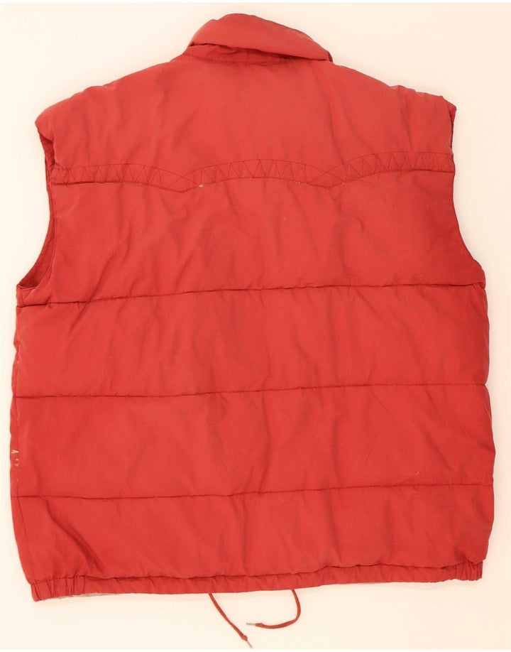 VINTAGE Mens Padded Gilet UK 40 Large Red Polyester