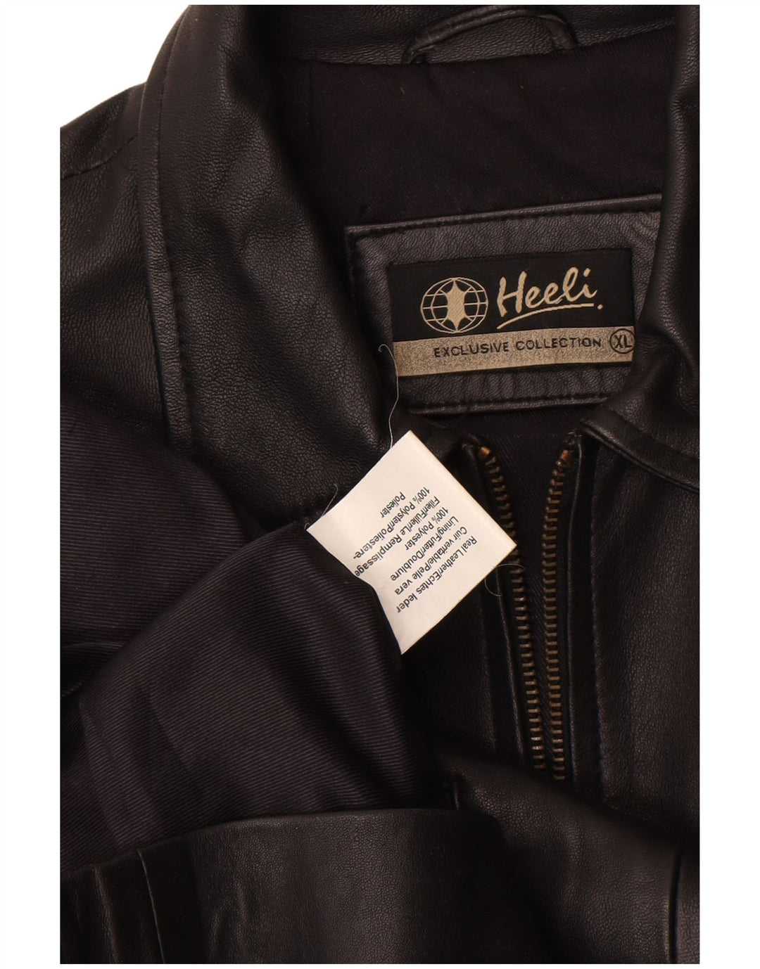 Heeli Womens Leather Jacket UK 18 XL Black Leather