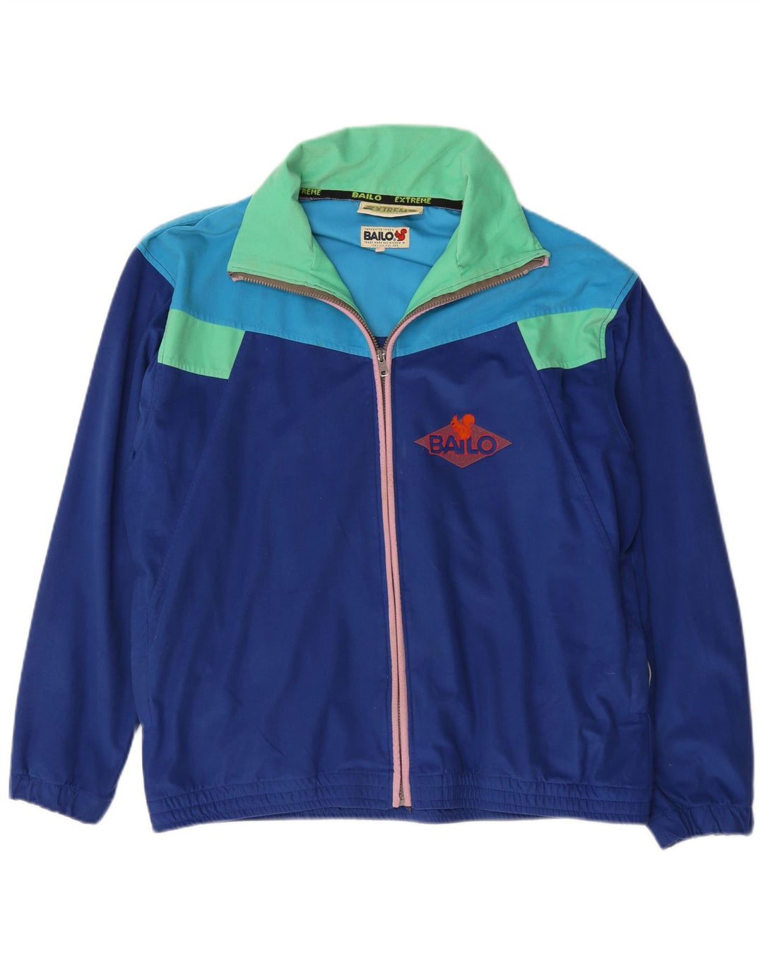 Bailo Mens Tracksuit Top Jacket IT 54 XL Blue Colourblock Polyester
