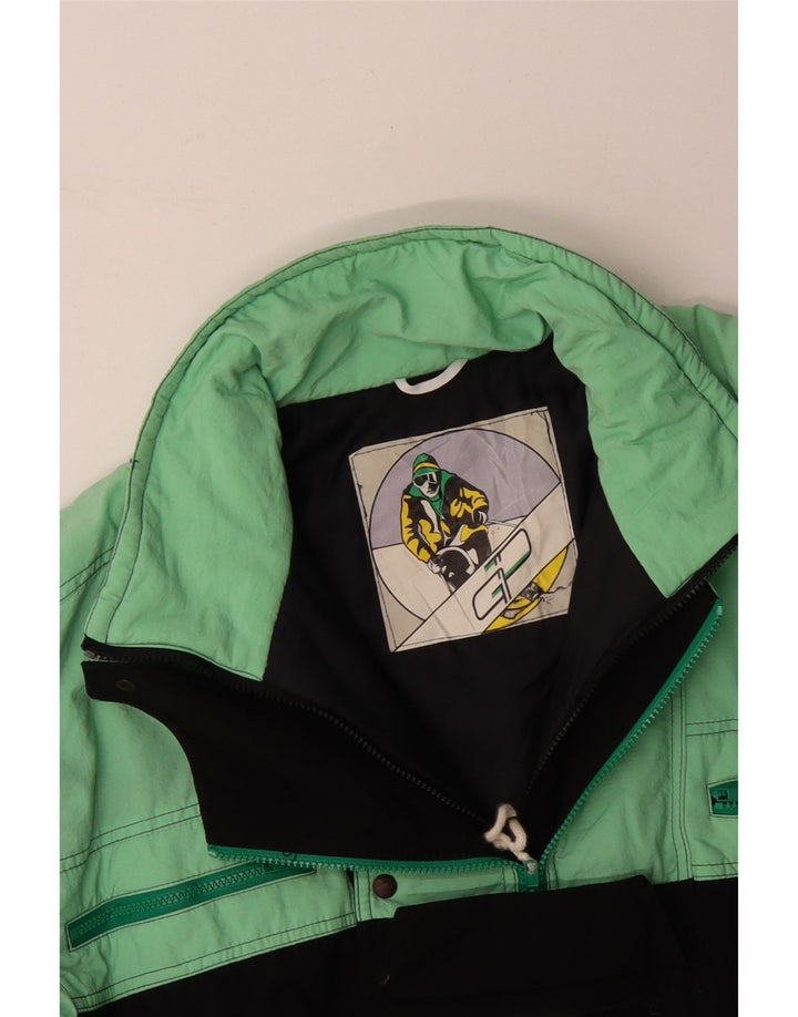 VINTAGE Mens Ski Jumpsuit Large  Turquoise Colourblock Polyamide