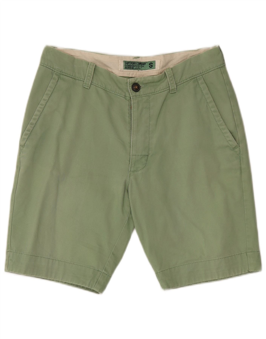 SUPERDRY Mens Chino Shorts Small W32 Green Cotton