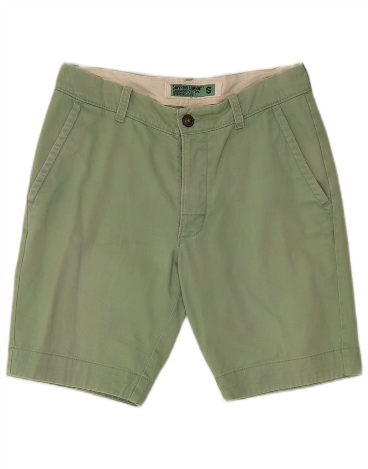 SUPERDRY Mens Chino Shorts Small W32 Green Cotton