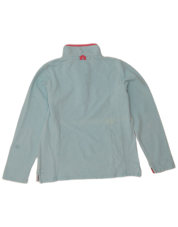 Crew Clothing Womens Button Neck Sweatshirt Jumper UK 12 Medium Blue Cotton