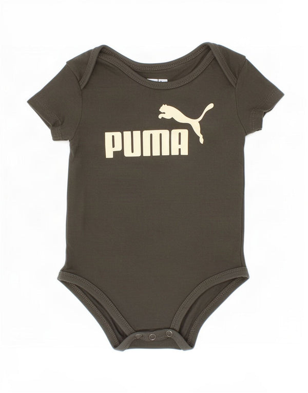 Puma Baby Boys Graphic Bodysuit 6-9 Months Khaki Cotton