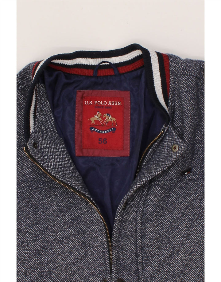 U.S. POLO ASSN. Mens Varsity Jacket IT 56 3XL Navy Blue Wool Vintage U.S. Polo Assn. and Second-Hand U.S. Polo Assn. from Messina Hembry 