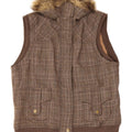 Fat Face Womens Gilet UK 12 Medium Brown Houndstooth Polyester