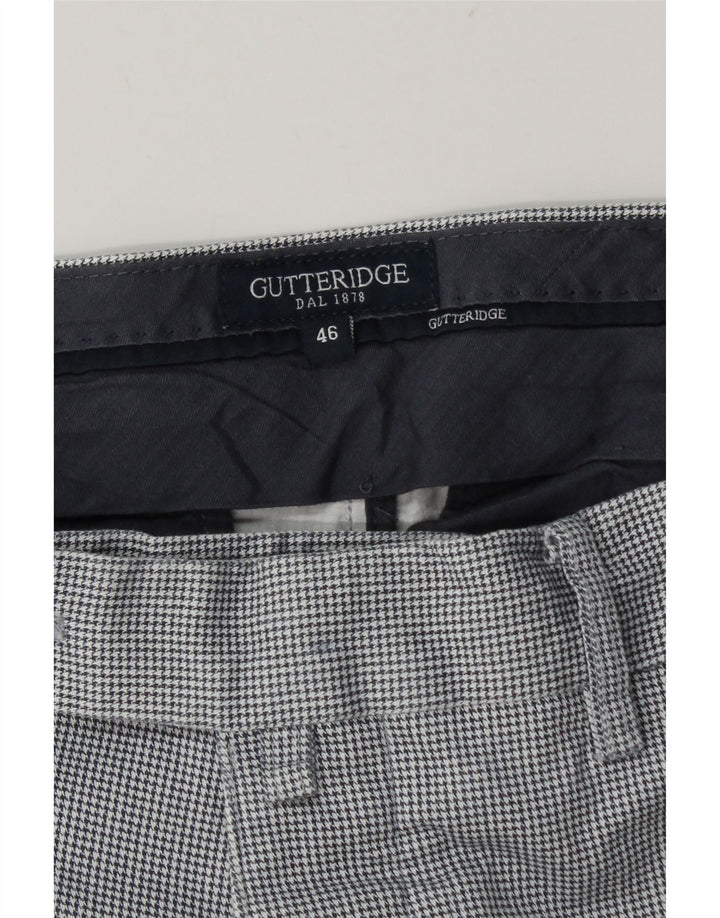 Gutteridge Mens Skinny Suit Trousers IT 46 Small W32 L32 Blue Houndstooth