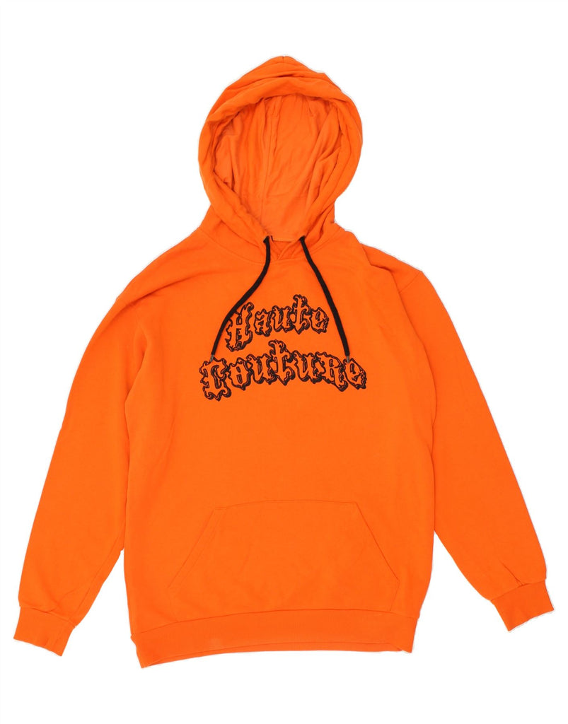 VINTAGE Mens Graphic Hoodie Jumper Large Orange Cotton | Vintage Vintage | Thrift | Second-Hand Vintage | Used Clothing | Messina Hembry 