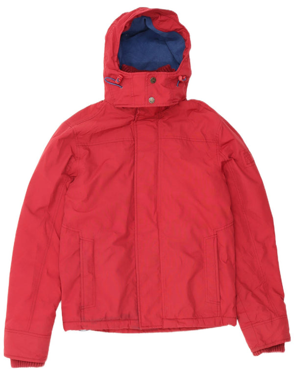 Fat Face Mens Hooded Windbreaker Jacket UK 36 Small Red Nylon