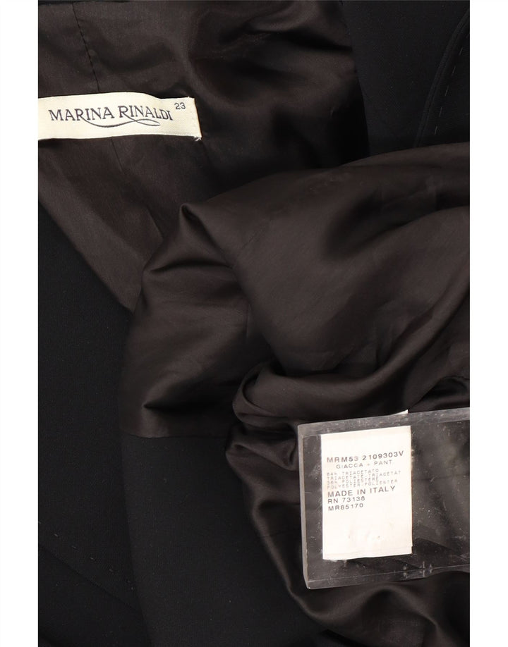 MARINA RINALDI Womens 1 Button Blazer Jacket Size 23 Medium Black