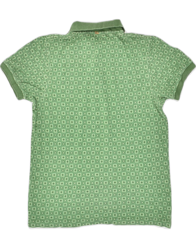 SUN68 Mens Polo Shirt Small Green Geometric Cotton | Vintage Sun68 | Thrift | Second-Hand Sun68 | Used Clothing | Messina Hembry 