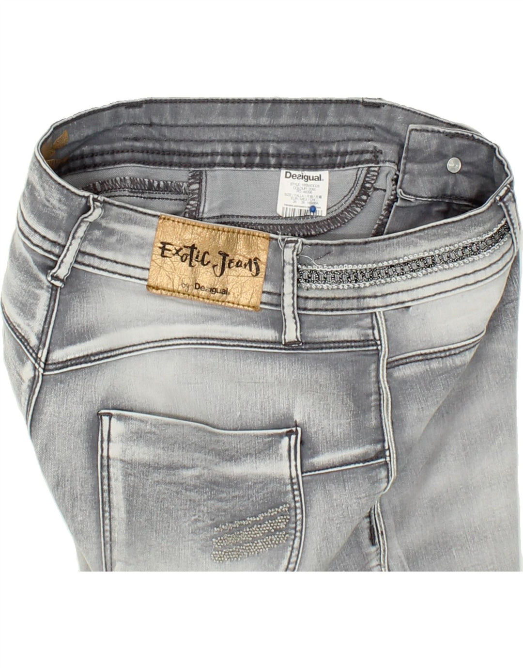 DESIGUAL Womens Slim Jeans W26 L31 Grey Vintage Desigual and Second-Hand Desigual from Messina Hembry 