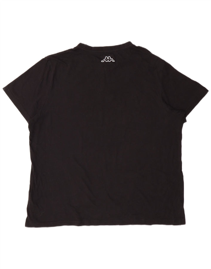 KAPPA Mens Graphic T-Shirt Top 2XL Black Cotton